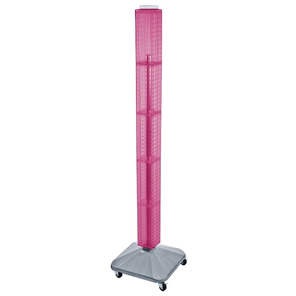Four-Sided Pegboard Floor Revolving Display Panel Size: 4"W x 60"H